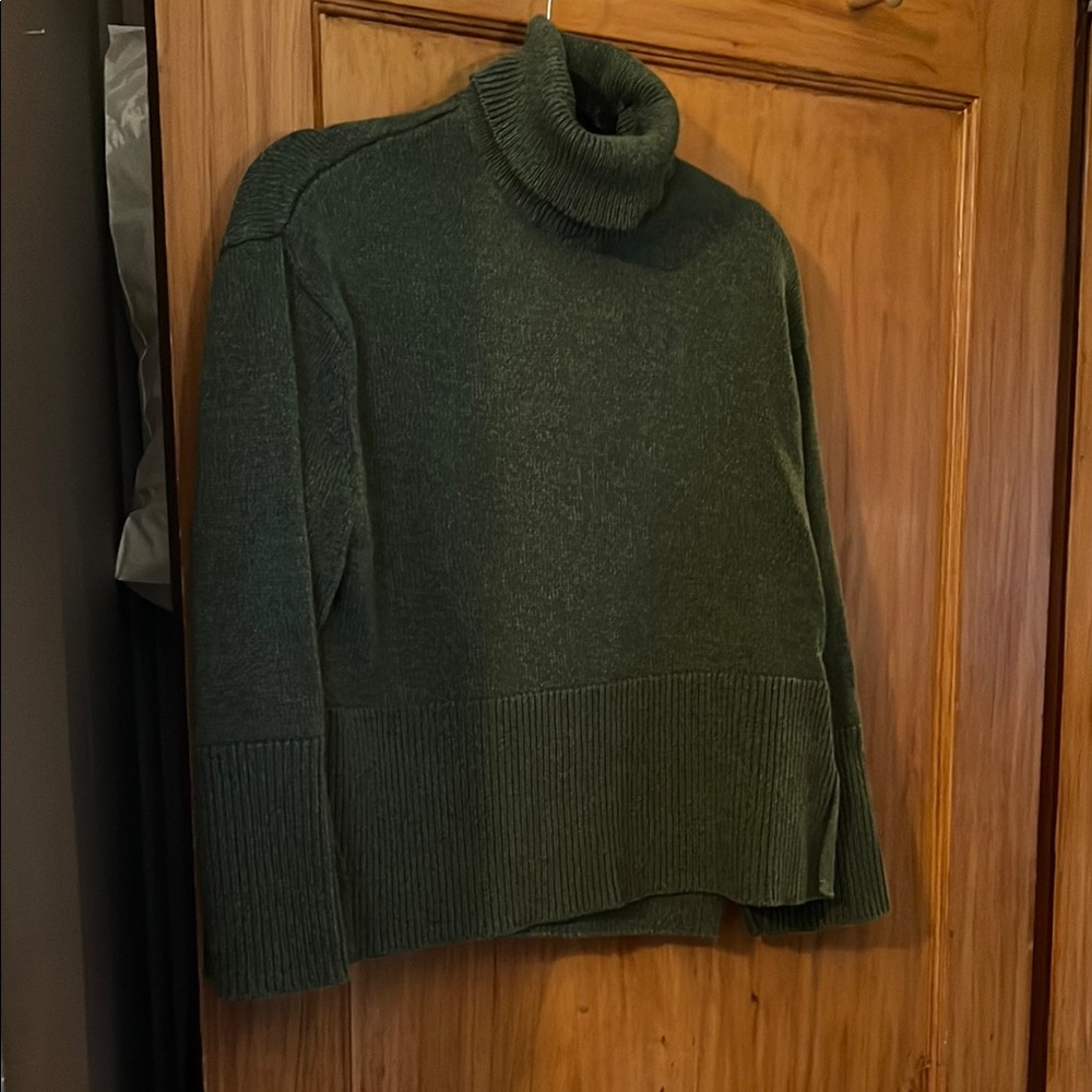 Women's Green Turtleneck Sweater